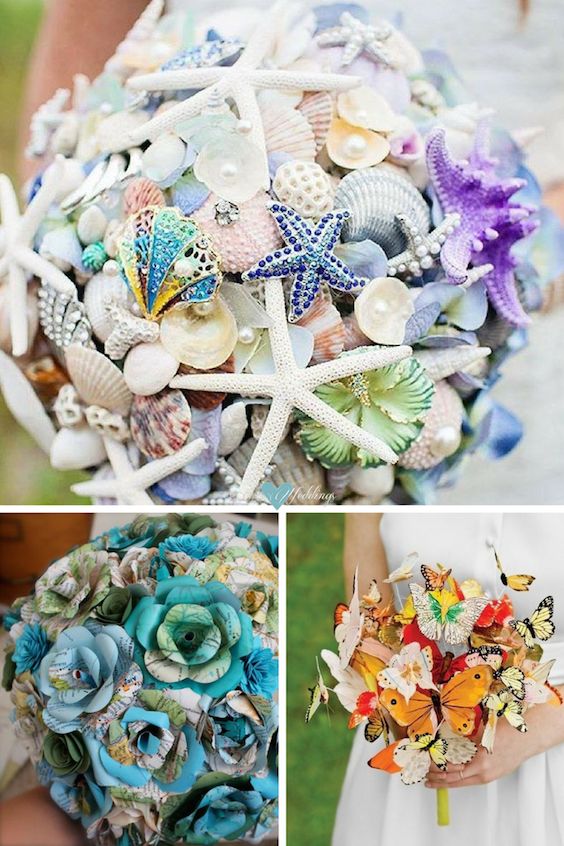 Bridal Bouquets without Flowers for Non-Traditional Brides: Unique