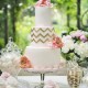 Chevron en dorado para esta tarta de bodas