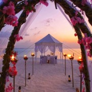 There is no need for chairs at the beach if the ceremony is short. And, what a view!