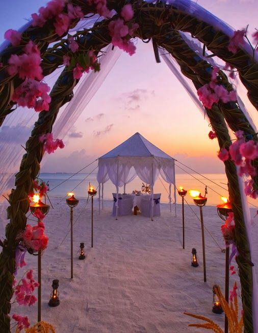 There is no need for chairs at the beach if the ceremony is short. And, what a view!