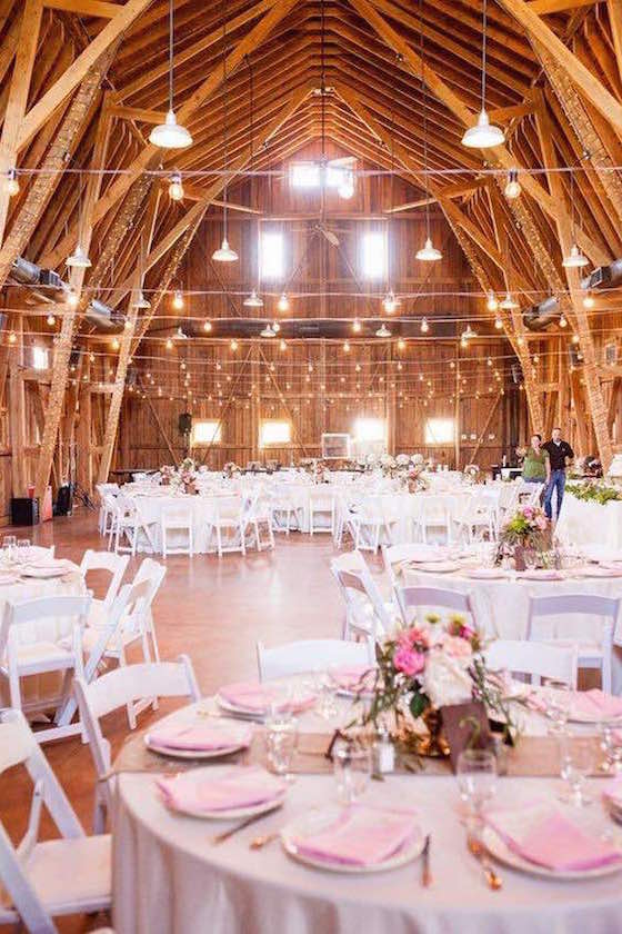 Pink and gold barn wedding ideas. Gorgeous!!