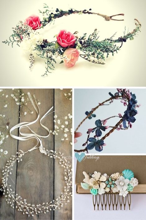 Tocados De Novia Elegantes Diadema Boho Para Novias Con Hojas Y