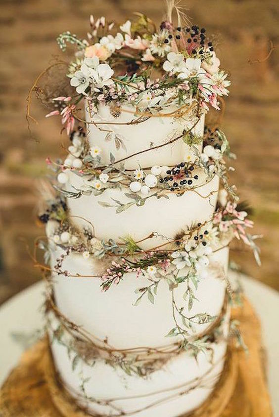 Elegant Rustic Wedding Cake 