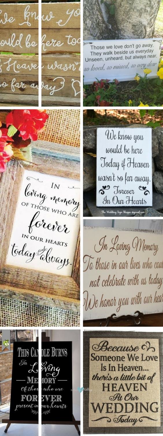 Unique Wedding Memorial Ideas: In Loving Memory  DIYs