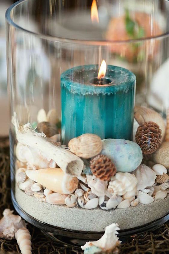 beach themed inexpensive wedding centerpieces