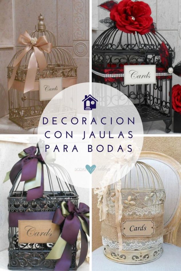 Decoración con jaulas para bodas. Buzón para bodas en dorado y blush de ThoseDays | Jaula para bodas en rojo y negro estilo victoriano o gótico de ThoseDays | Ideas con jaulas para bodas de ThoseDays | Jaula para bodas shabby chic de LuckyYouLuckyMe