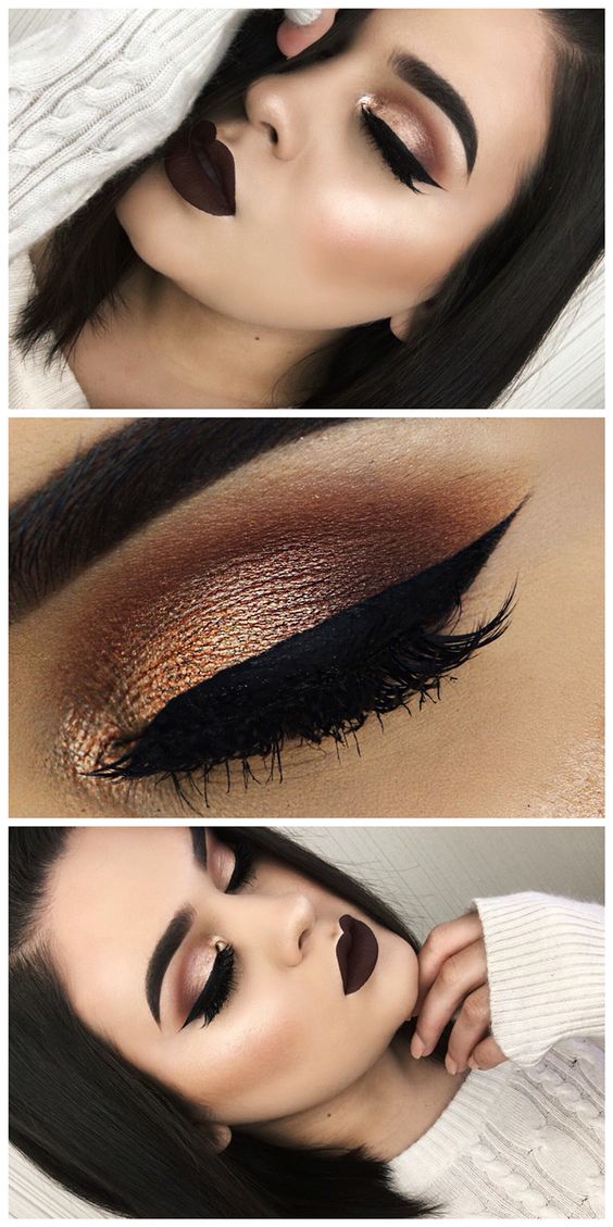 cat eye makeup for brown eyes