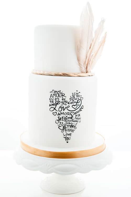 Original boho fondant cake by Le Doici, custom cakes cupcakes & more. Tres chic!!!