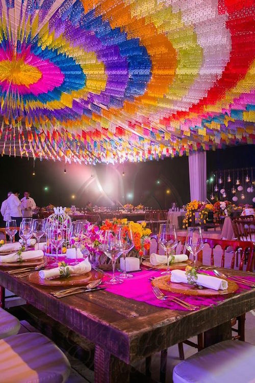 Brightly colored Mexican-themed wedding.