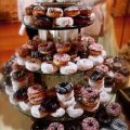 Multi-flavored doughnut wedding cake. Peace, love & little donuts. Possible flavors: pumpkin spice, apple pie, blueberry, maple creme with lots of sprinkles by filippovittori.