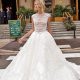 Pair up a sheer lace top with a ball gown skirt for a sexy and, at the same time, demure bridal look. Alessandra Rinaudo Wedding Dresses 2017.