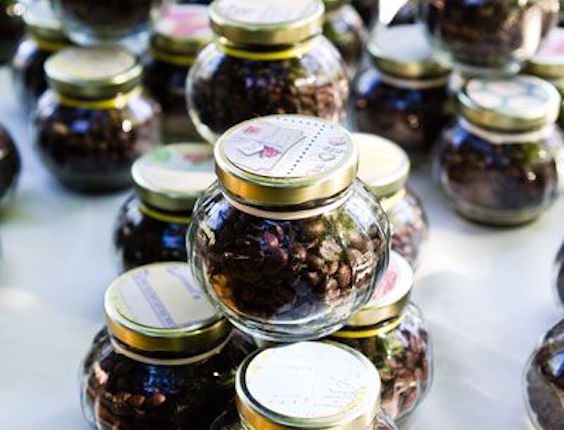 Little coffee jars. Wedding photography: Lily Rose Photography.