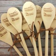 Unique fall wedding favors. Wooden spoons for Chili Cook-offs! How cool is that?