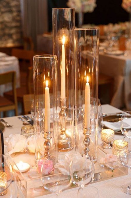 Candle & Lighted Centerpieces for Wedding Receptions: 24 Ideas
