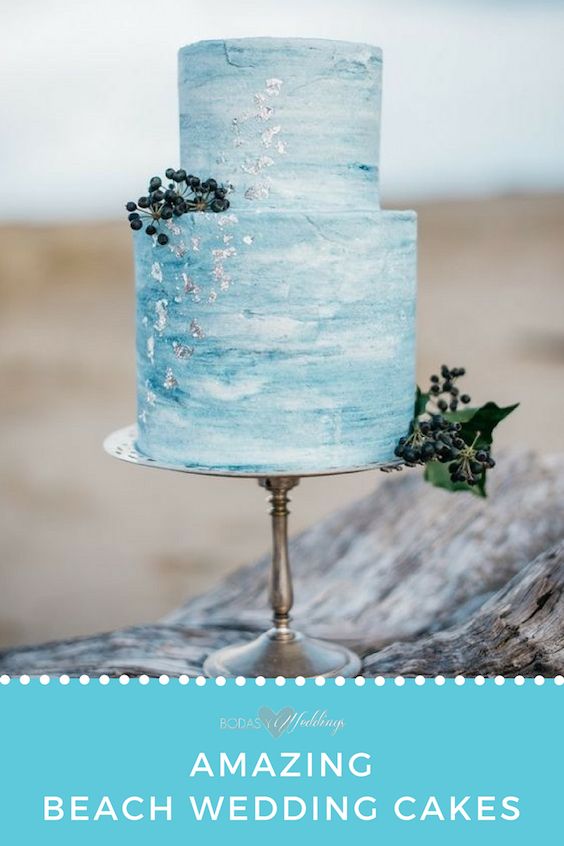 beach theme bridal cake