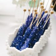 Add some blue to the sugar stirrers for coffee and dessert. Christmas wedding ideas.