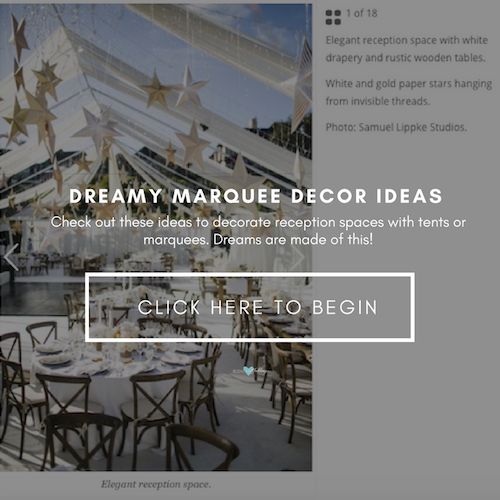 Check out these ideas to decorate reception spaces with tents or marquees. Dreams are made of this!