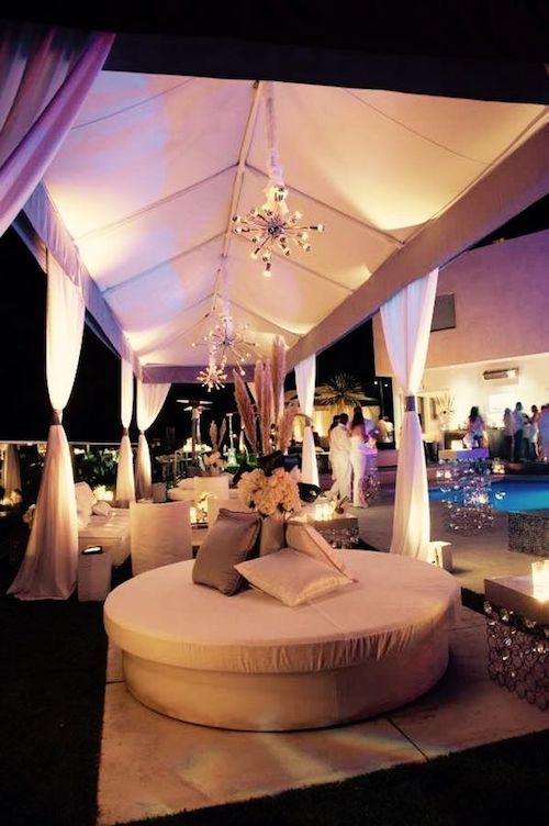 long wedding tent decor