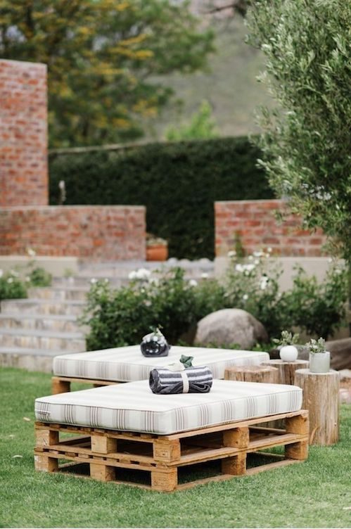 Do away with the chairs and try these alternative seating ideas for your backyard wedding. Photo: Yolanda Marx.