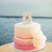 Ruffled ombre cake ideas for intimate destination weddings.